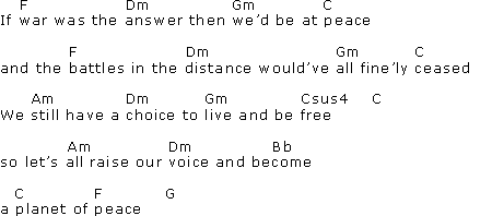 Planet of Peace song prelude by William Florian, lyrics and chords